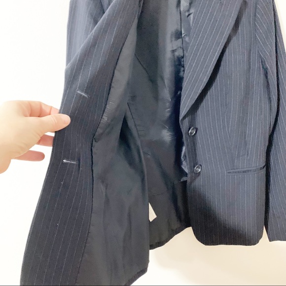 Ann Taylor Factory Fully Lined Striped Lightweight Wool Blend Blazer Career 🟦 - Picture 9 of 13